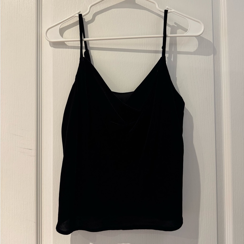 Banana Republic Black Velvet Cowl Neck Top